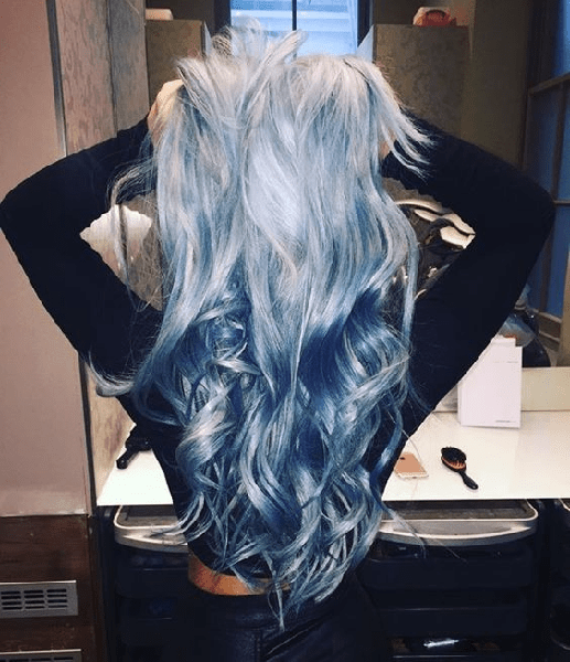 silvery blue hair color