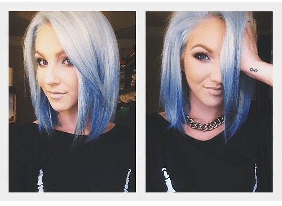 Short blue hair with highlights - wide 1