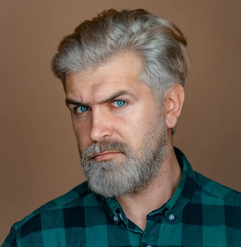 silver color beard