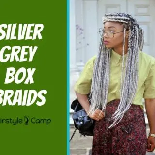 silver grey box braids