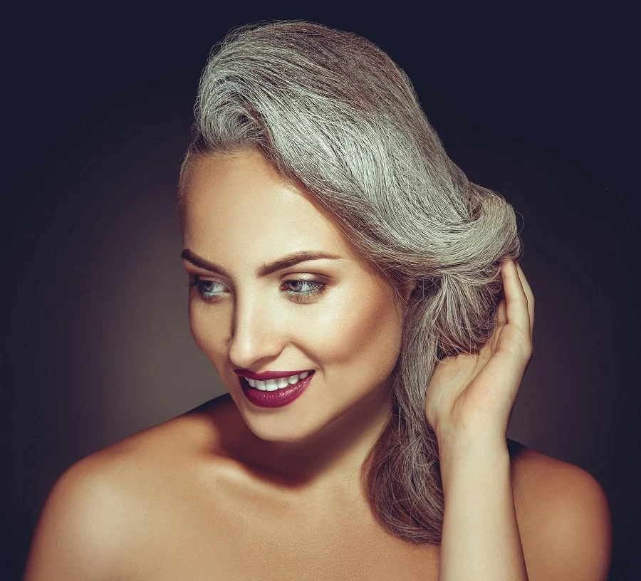 silver grey hair