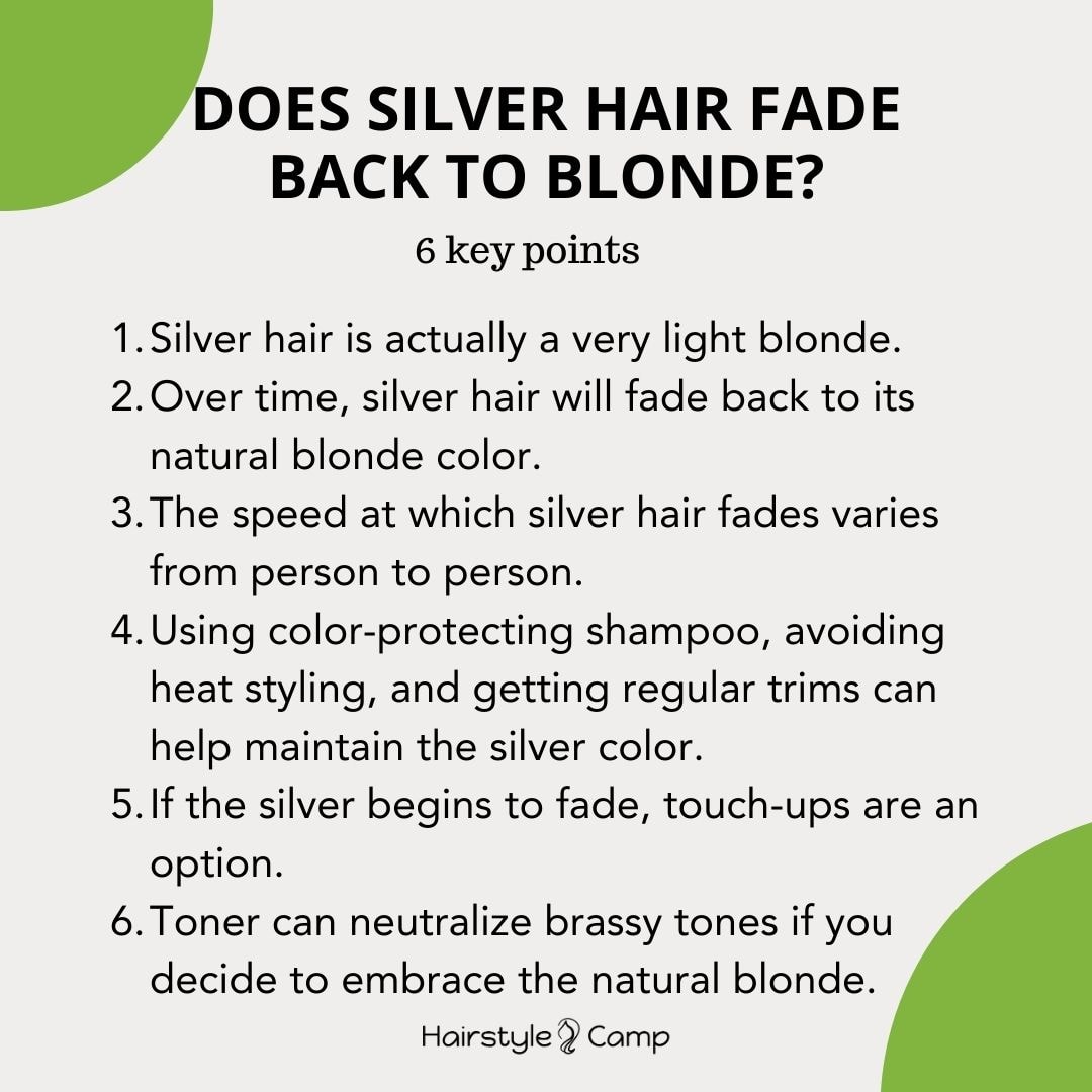 Silver hair fades to blonde infographic