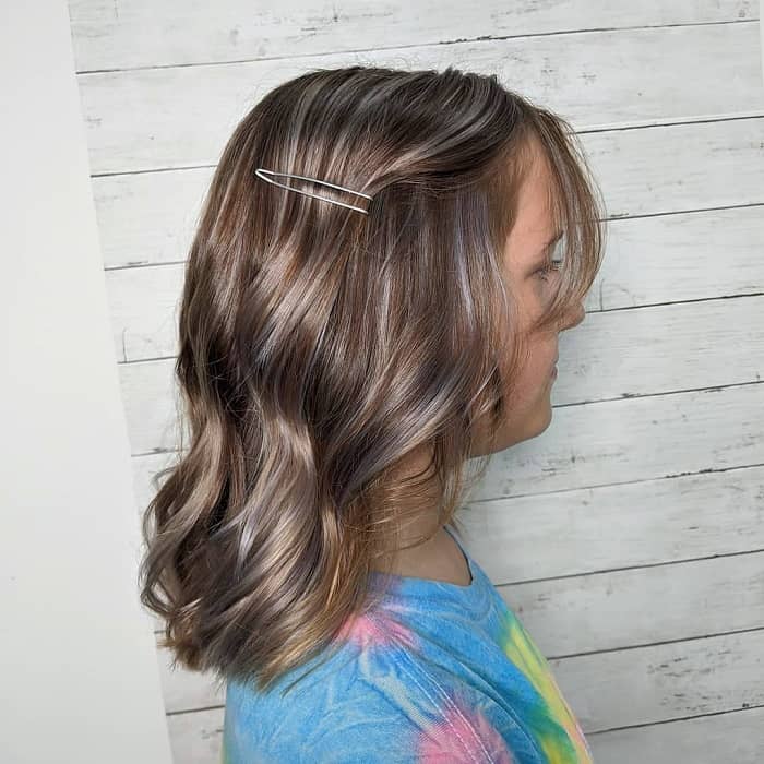 silver highlights on brown hair