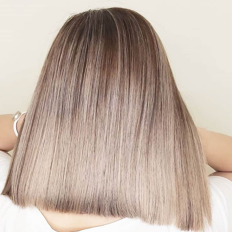silver highlights on straight brown hair