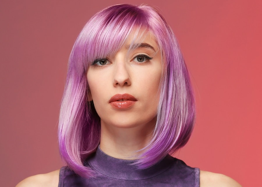 single process pastel purple hair color