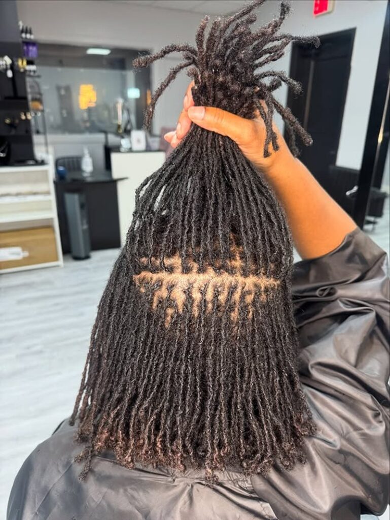 Sisterlocks with a fresh retightened root pattern