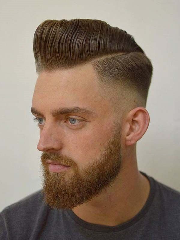 skin fade haircut with pompadour 