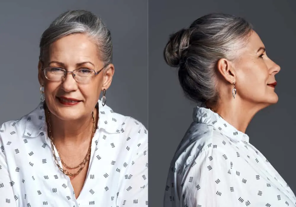 sleek bun for women over 50