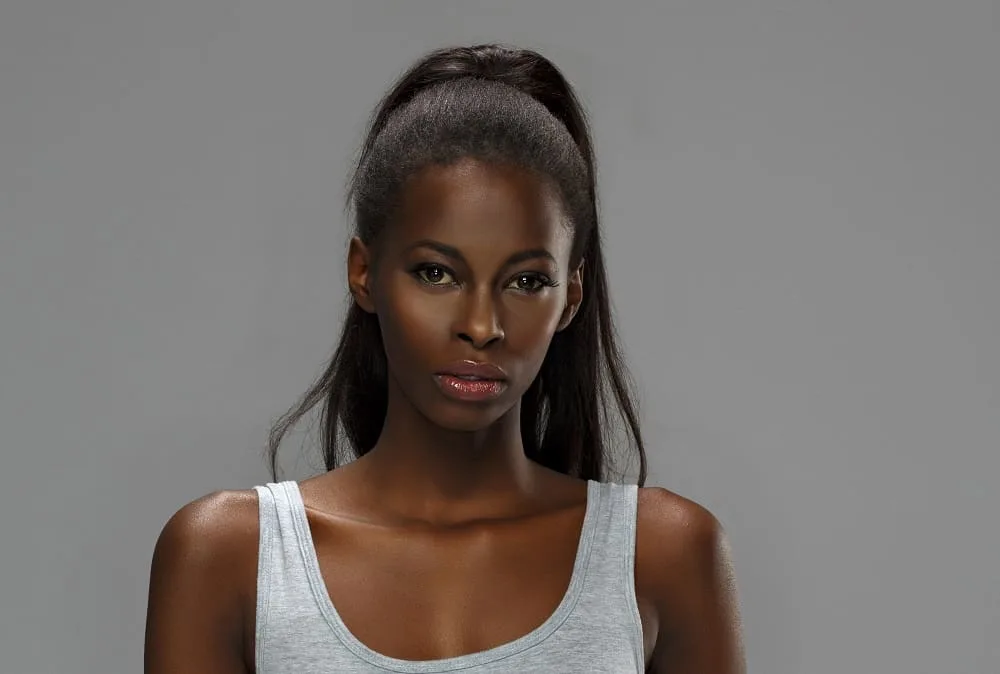 sleek high ponytail for black women
