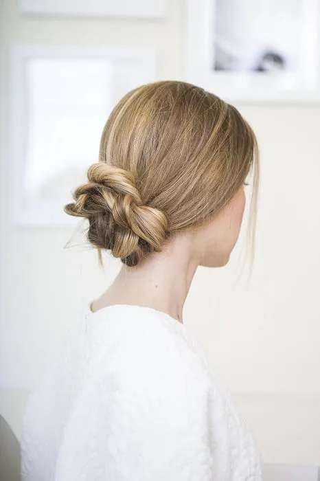Sleek Low Knotted Bun for Blonde Hair