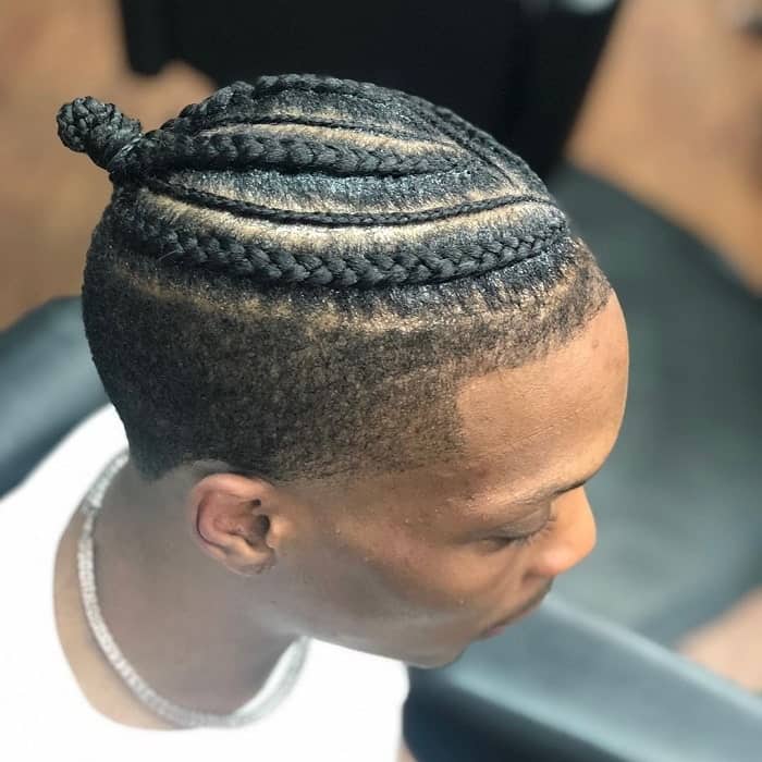 Braided Slick Back Bun for Men