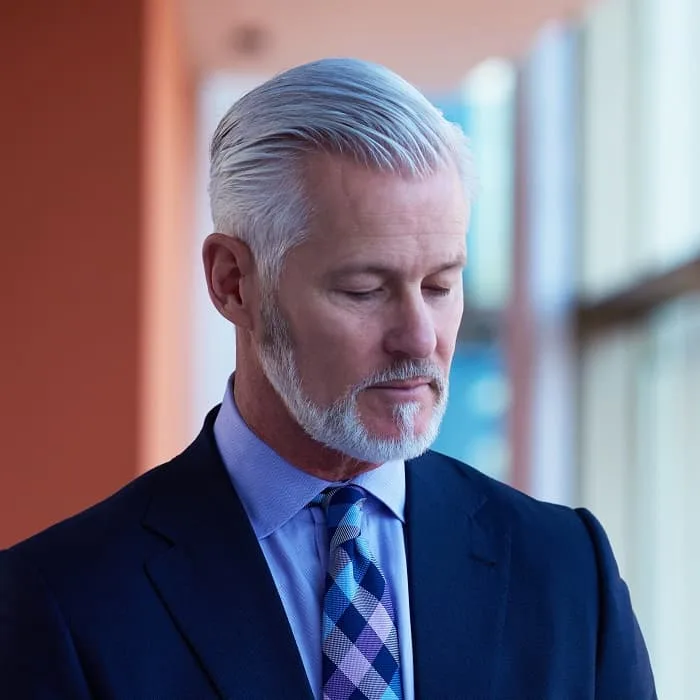 slick back grey hair for men