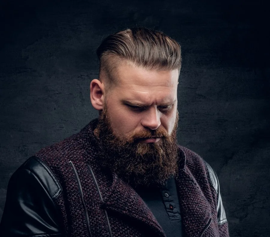slick back hairstyle for fat guys