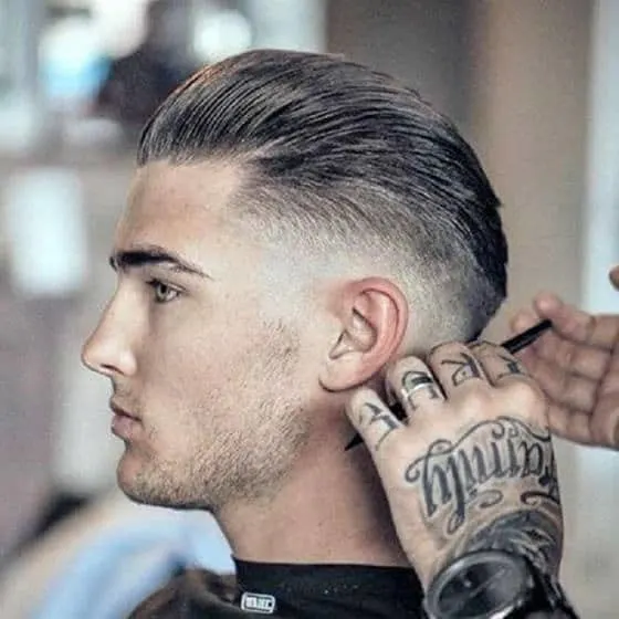 slick back tapered hairstyles for men