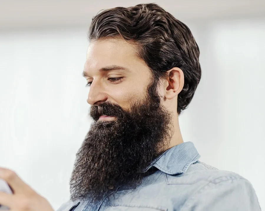 slicked back short wavy hair for men