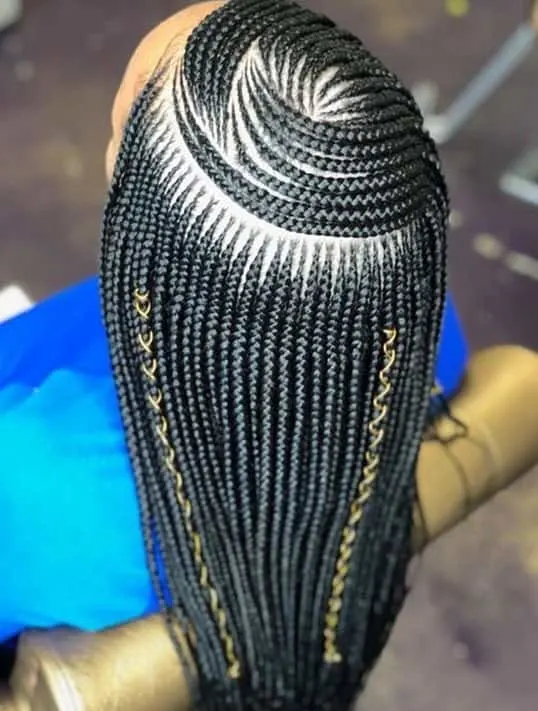 round feed in braids for black women
