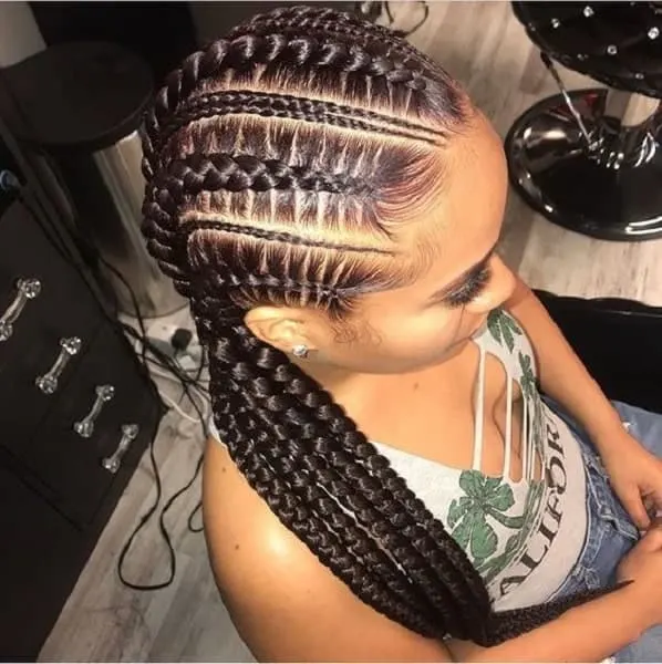 small feed in braids for women