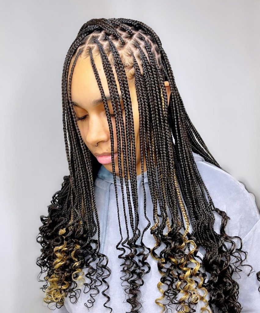 16 Trendy Knotless Braids With Curly Ends – Hairstylecamp