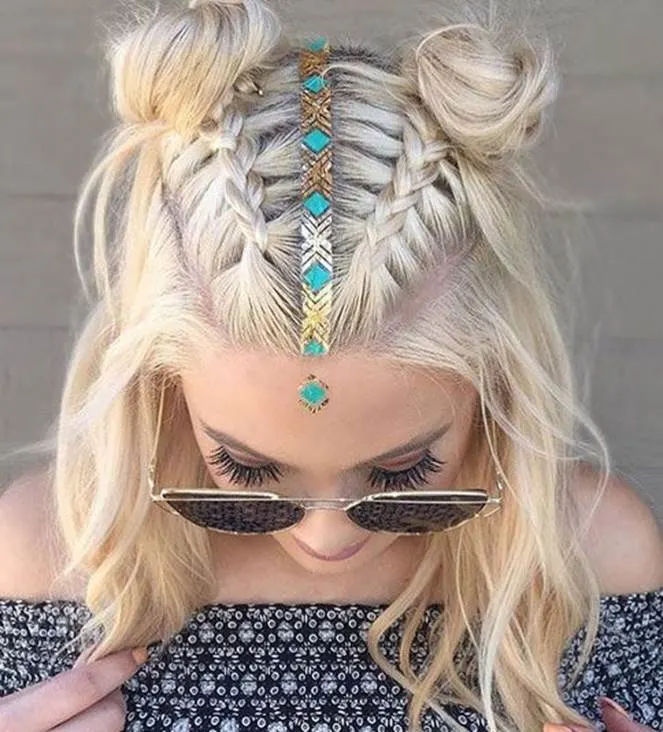 space bun with boho vibes