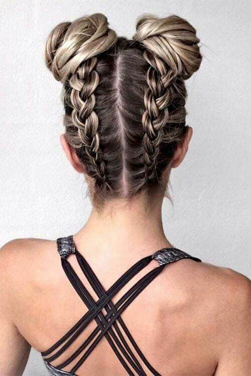 Reverse Braided Space Buns