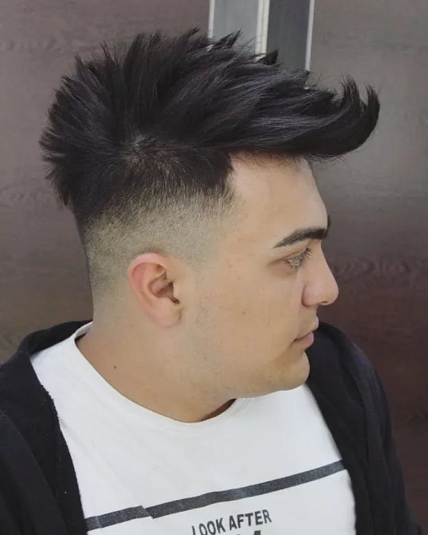 spiky hair with low skin fade