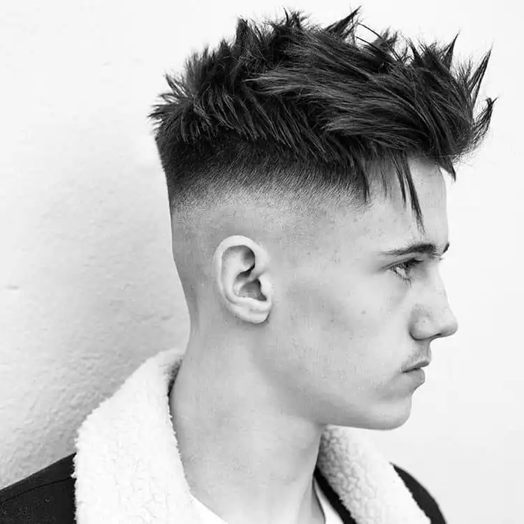 messy spikes with skin fade