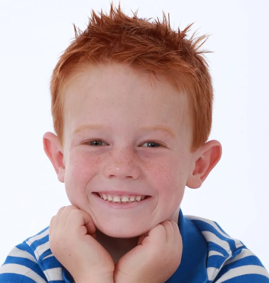 spiky hairstyle for redhead boy