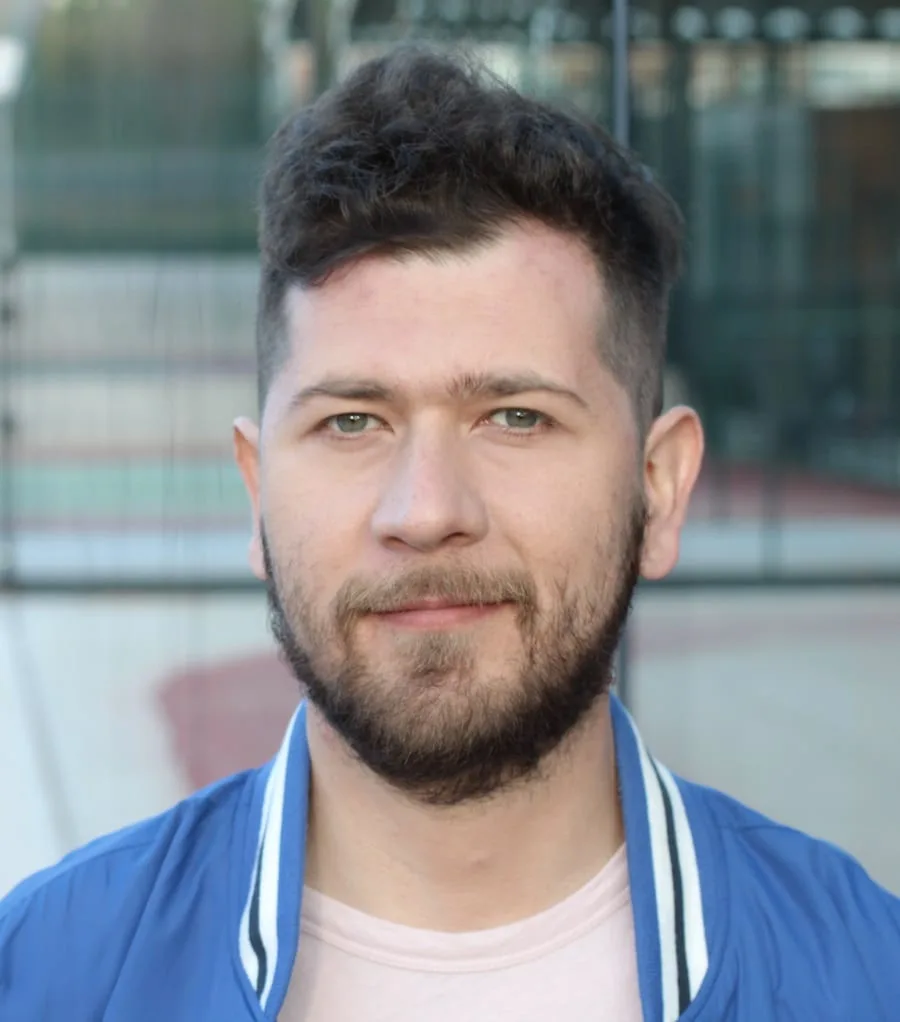 spiky layered hair with undercut for men