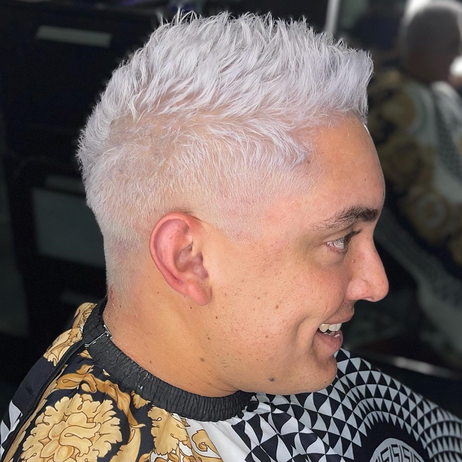 spiky platinum blonde hair for men