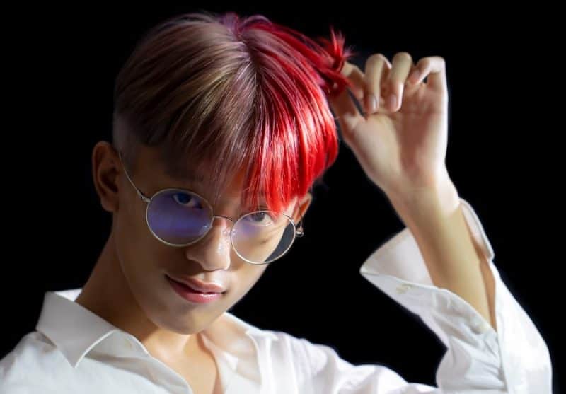 split red hairstyle for men