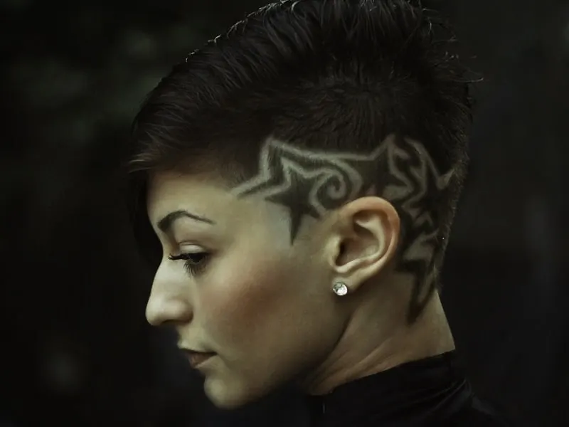 square face hairstyle with undercut