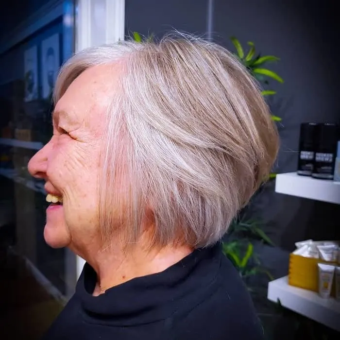 stacked bob for fine hair over 50