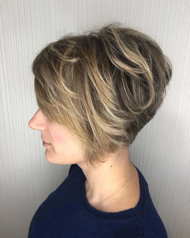 Layered Short Stacked Bob