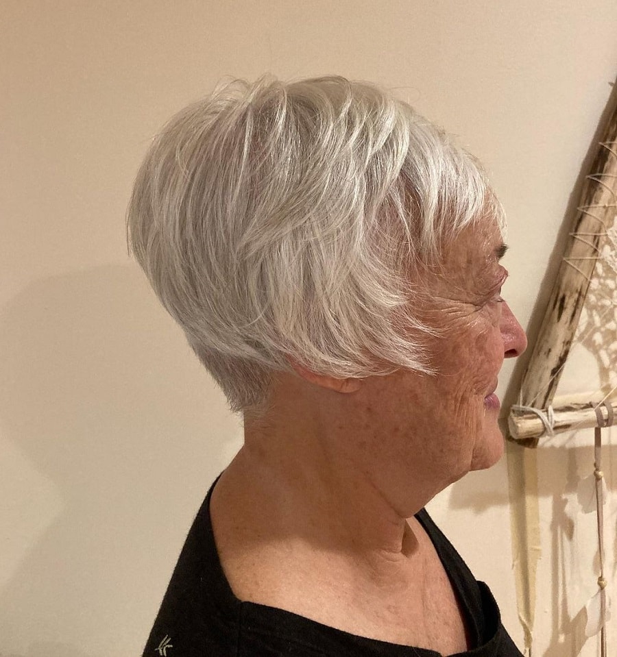 Stacked wedge haircut for women over 50