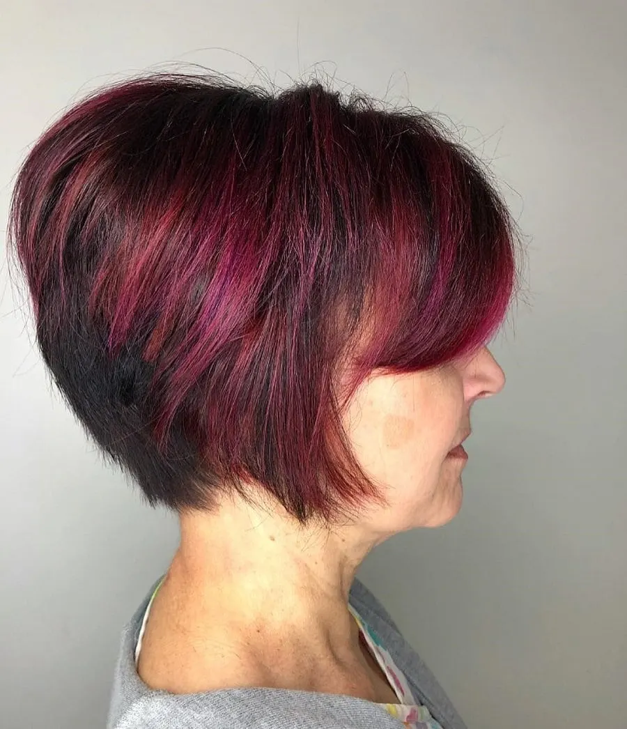 stacked wedge haircut for women over 60