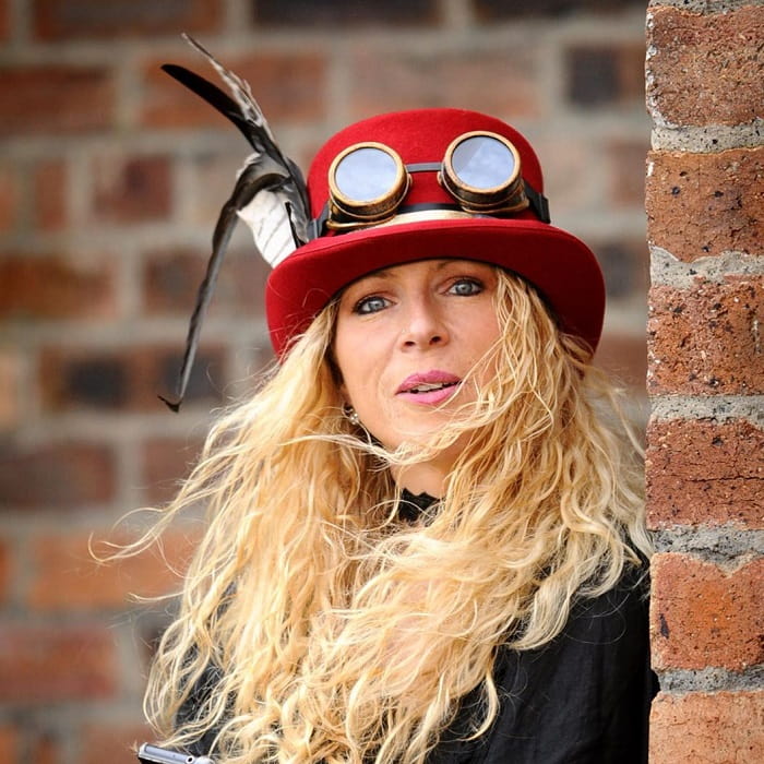 steampunk hairstyle with hat