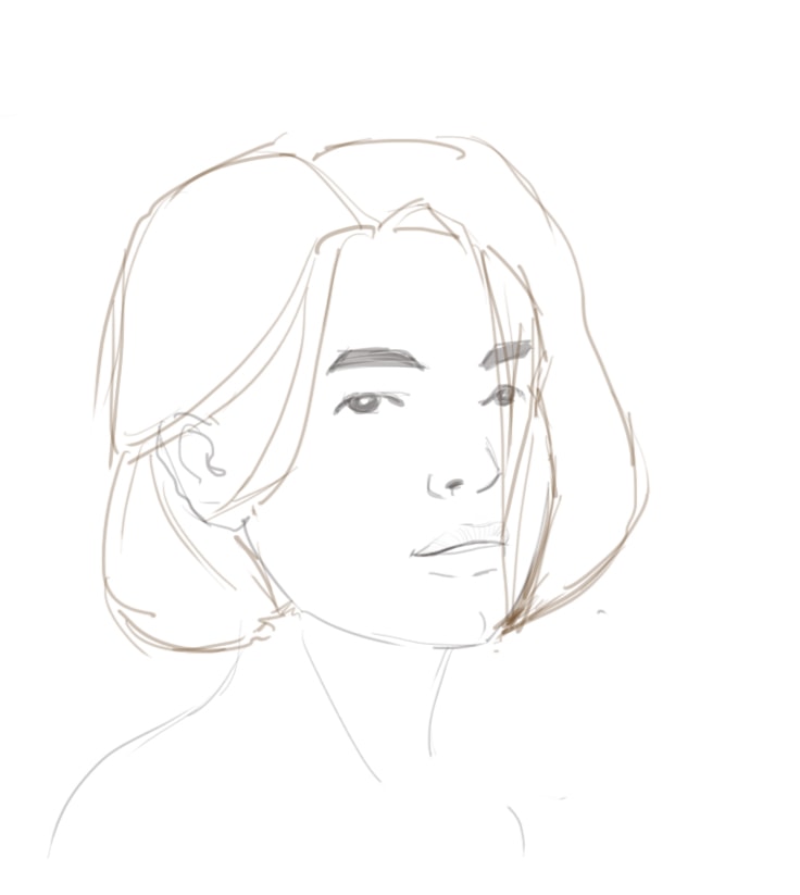 how to draw hair step 1