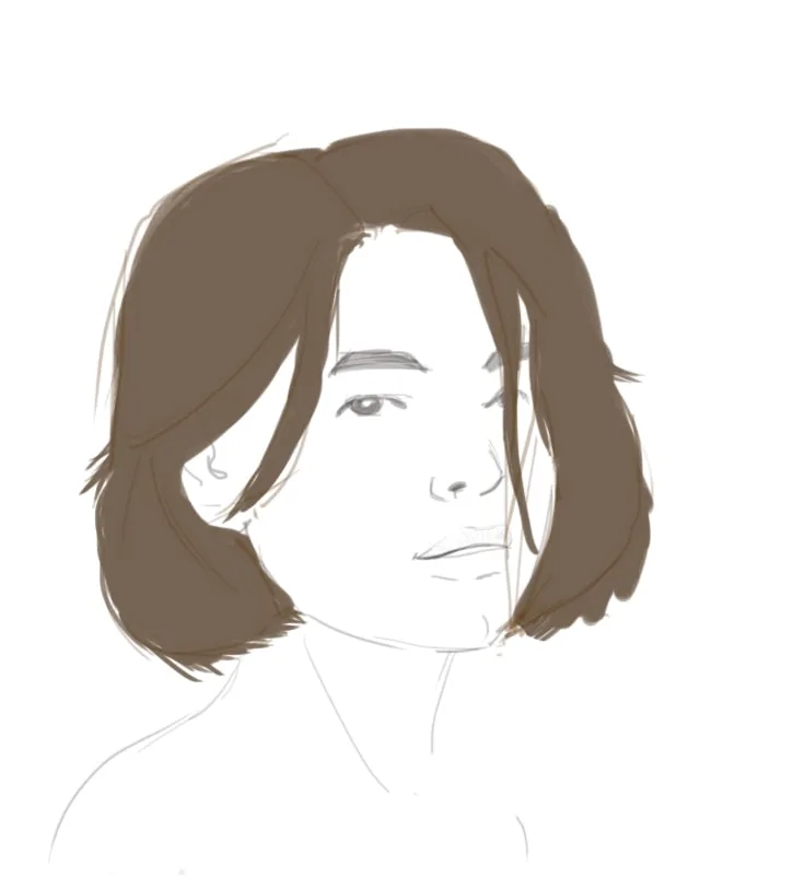 how to draw hair step 2