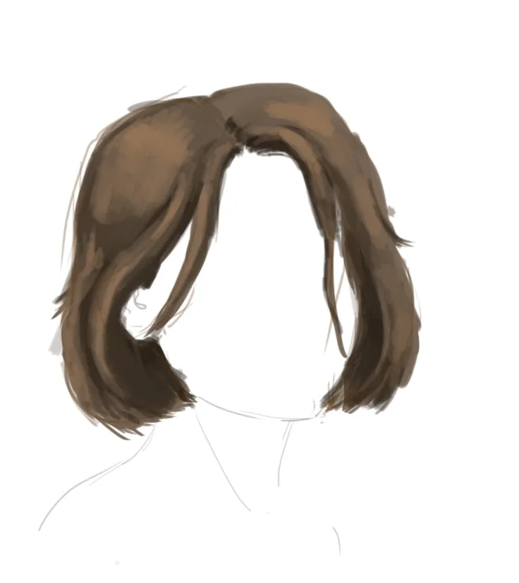 how to draw hair step 5: Halftones