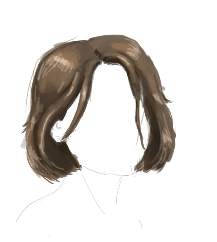 How to draw hair step 6: Highlights