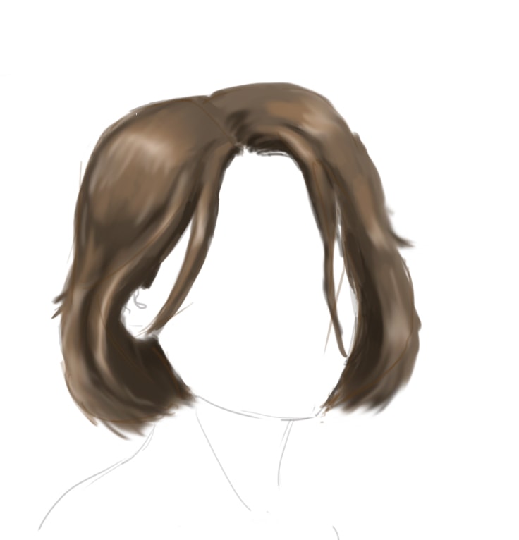 Drawing Realistic Hair Step 7: Blending