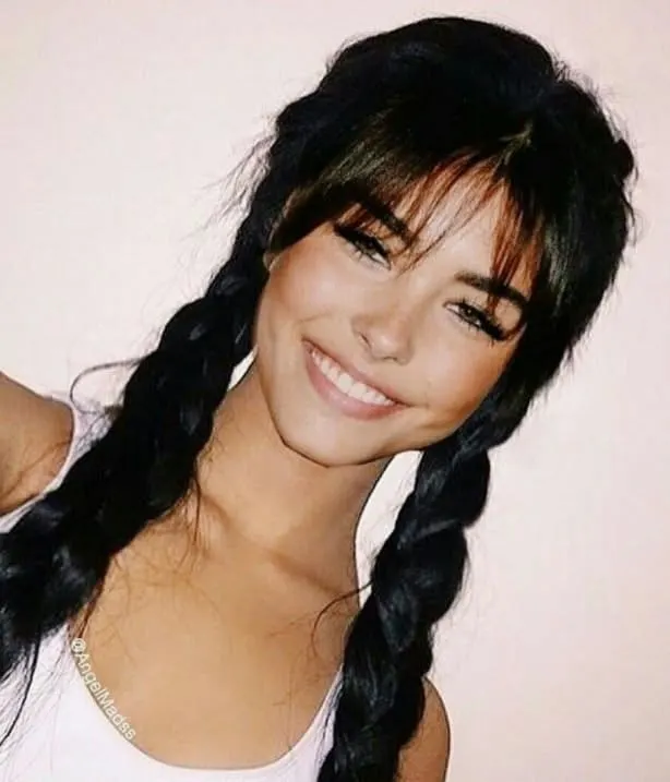 braid hairstyles with straight bangs