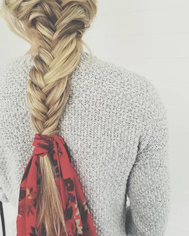 fishtail braid for long straight blonde hair