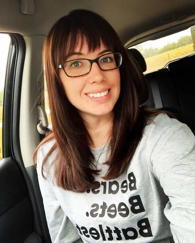 Straight bangs and glasses