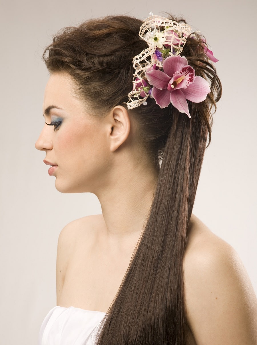 straight hairstyle for wedding