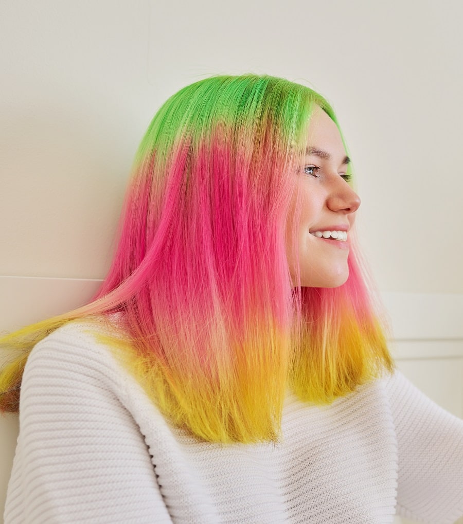 straight multicolored hair
