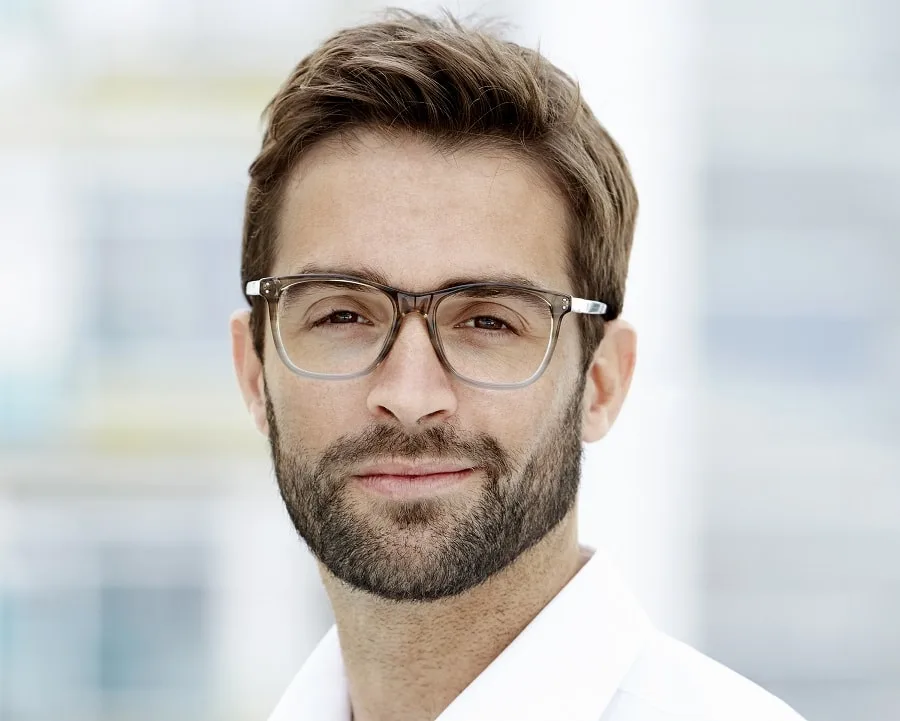 stubble beard for men with glasses
