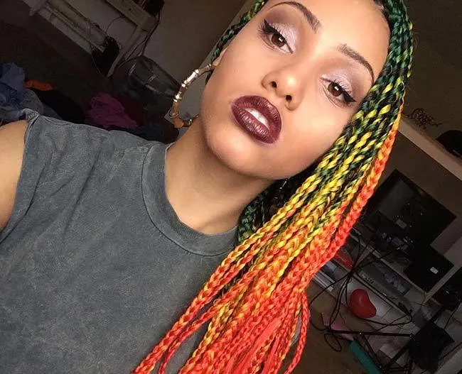 Ombre with Box Braids haircut for women 