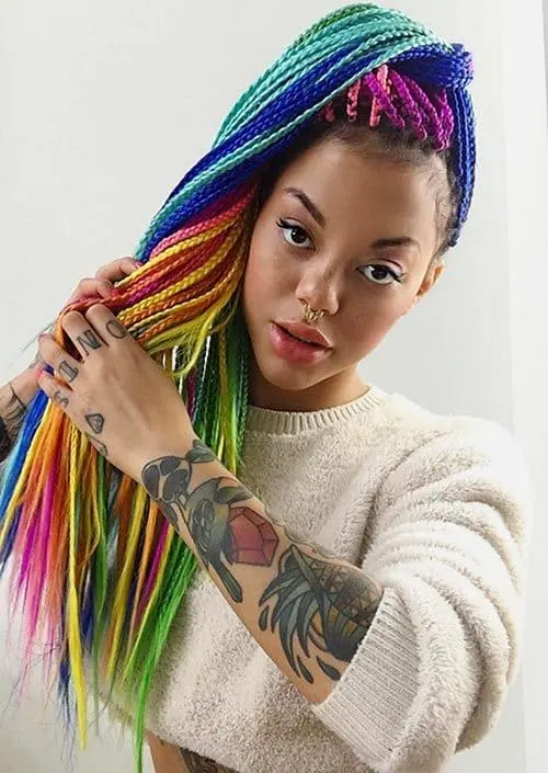 Twist with Colorful Box Braids hair for young girl