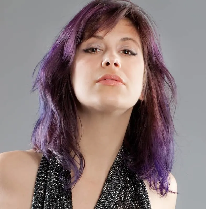subtle purple balayage hair color